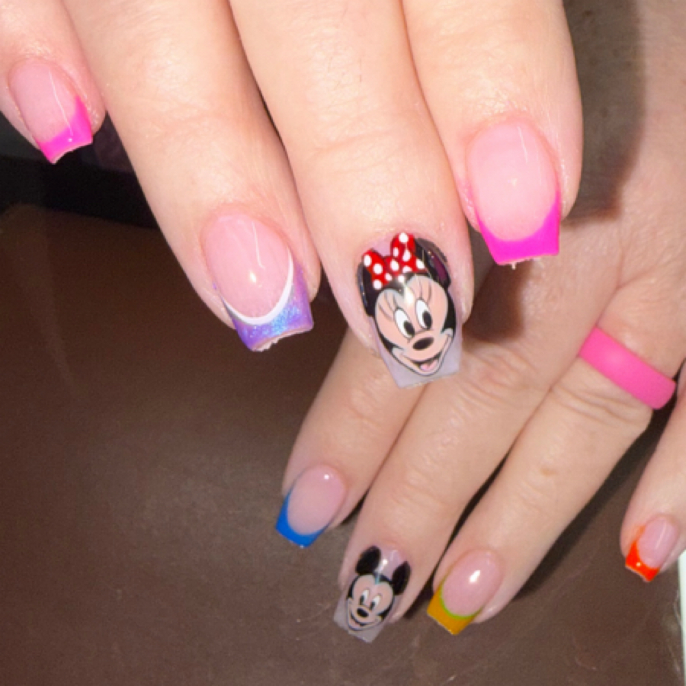 Acrylic Fill With Extra Nail Design at Tailored Barber Co. in Roy, UT