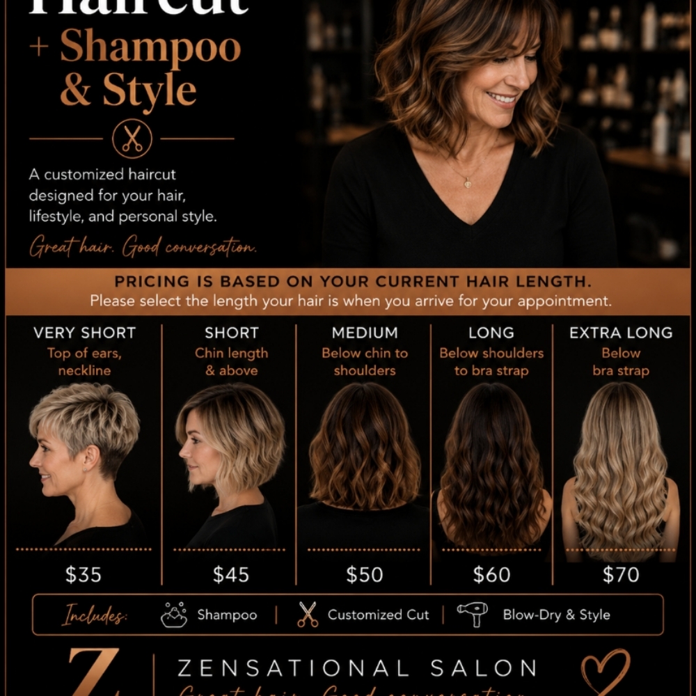 The Classic Hair Cut With Una at Zensational Salon in The Dalles, OR