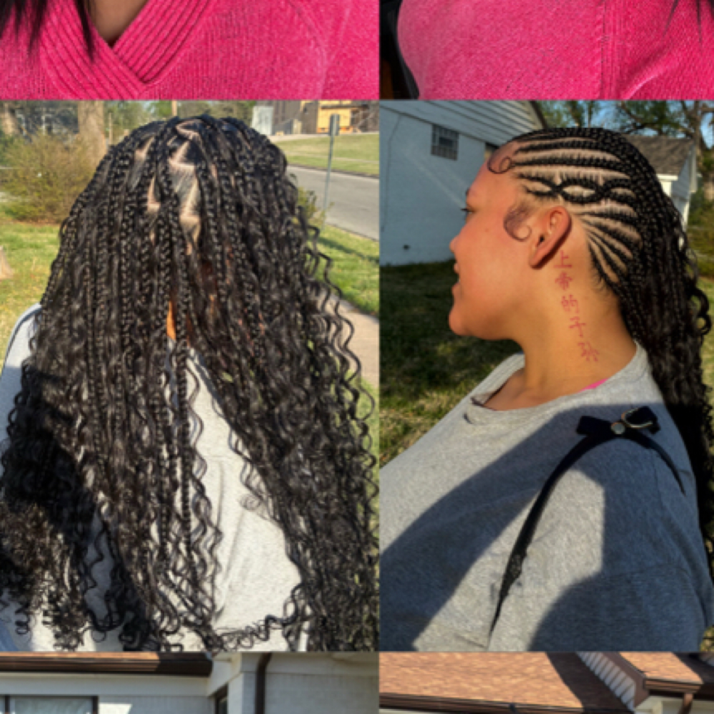Half & half Lemon Knotless at BraidsByJinece in Wichita, KS