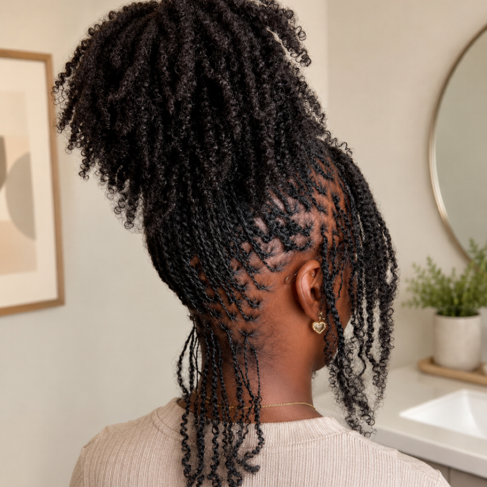 Micro Human Hair Kinky Twist at Gigi African Braids Houston in Cypress, TX