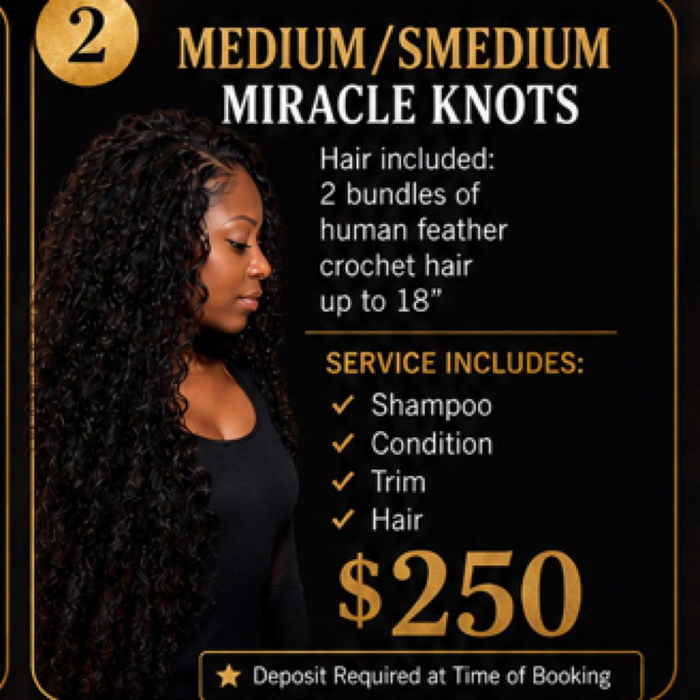 Medium/Smedium Miracle Knots at More Than Hair LLC Styled by Angii C. in DeSoto, TX