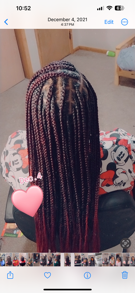 Medium Knottless/Box Braids