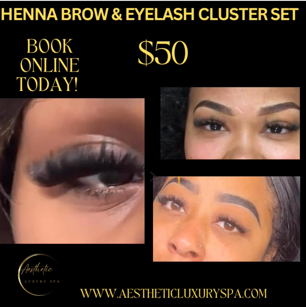 Eyelash Cluster & Henna Brows Set