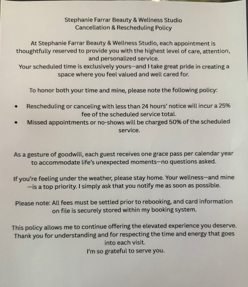 Cancelation Policy