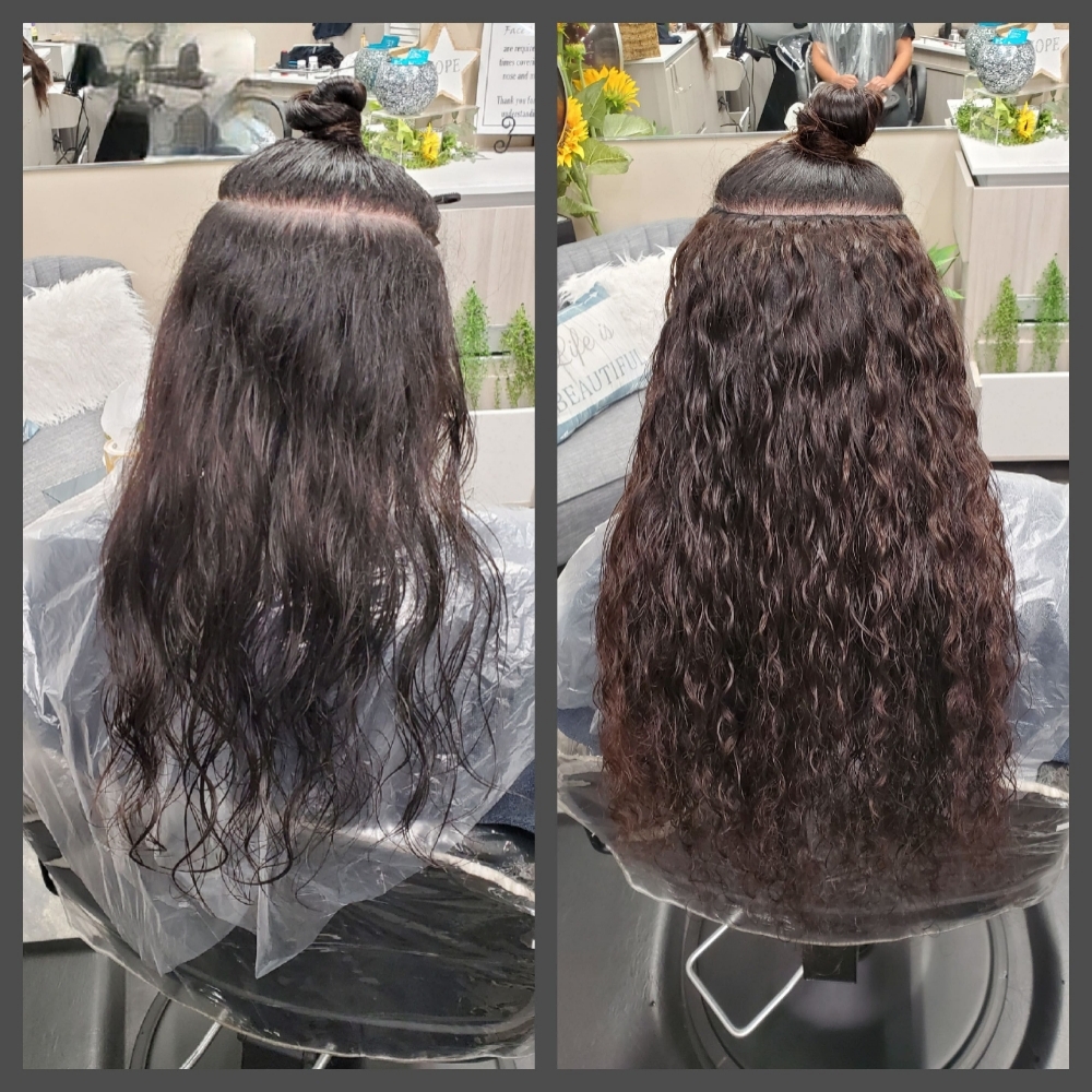 Beaded Row / Micro Link Application at Sandy's Hair Expressions ~ The Hair Extensions Salon in Carmel, IN