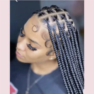 Medium Knotless Braids Mid-back at Hollywood Soul Salon Ouchlesshairbraiding in San Diego, CA