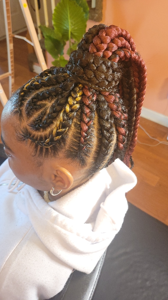 Medium Feed-in Ponytail