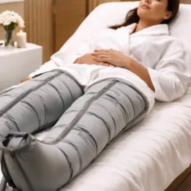 Leg compressions at Glo Body Co. in Trenton, MO