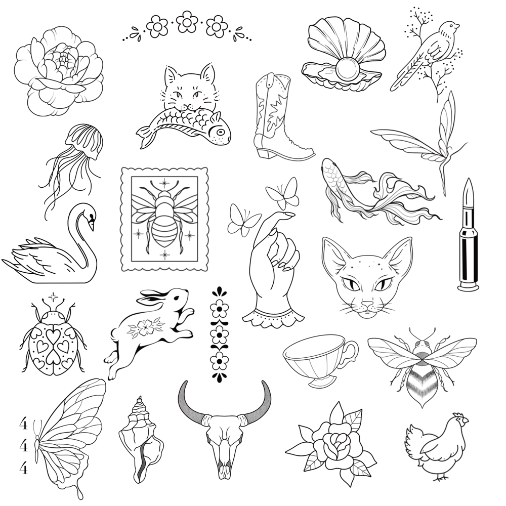 Tattoo Sheet $150-$275 at Symmetry by Seanna in Coeur d’Alene, ID