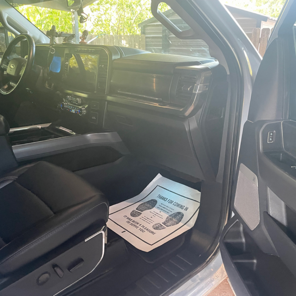 Truck interior at Velvet touch Detailing in Abilene, TX