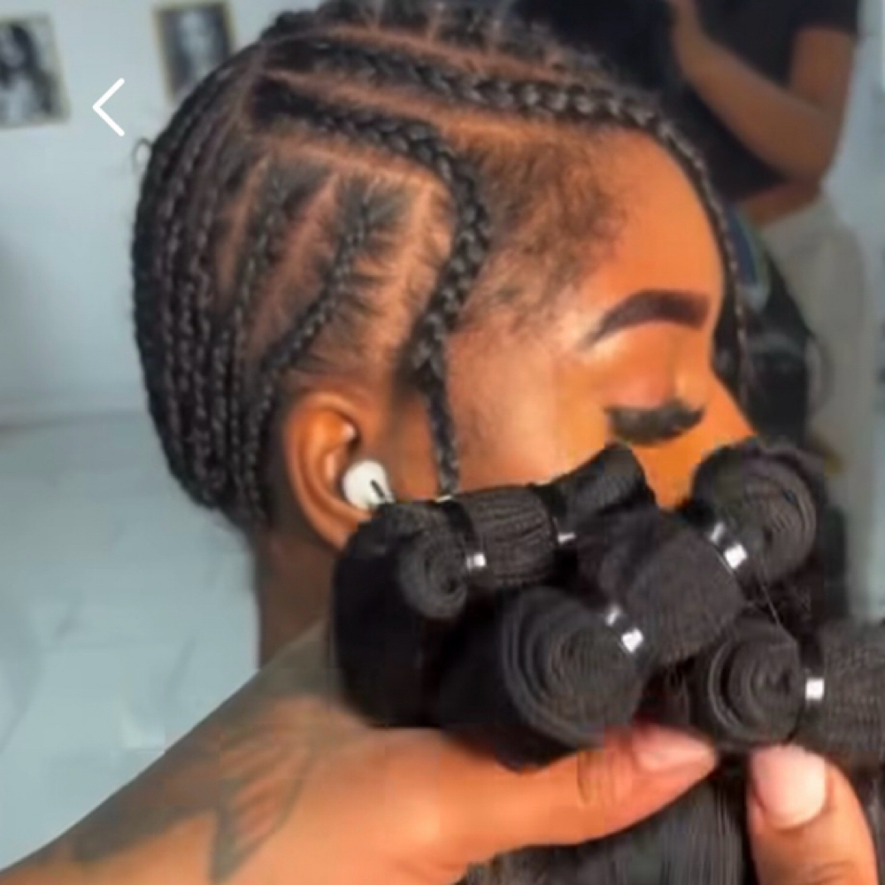 Luxury Tradicional Sew In + Hair at Afrokreyol luxury Braids, k Tips, weave & locs salon in Plantation, FL