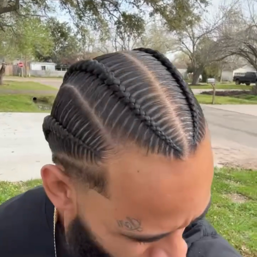 Mens 4 Stitch Braids at The Real Stitchologist in Houston, TX