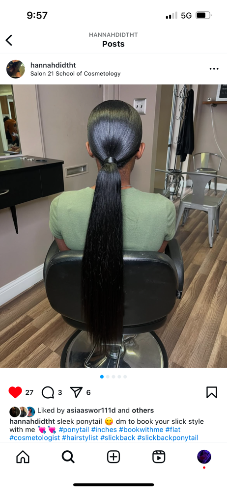 Sleek ponytail