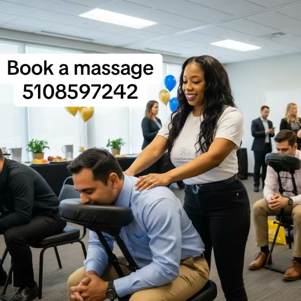Chair massage at Kenyetta  Mobile Massage in Alameda, CA