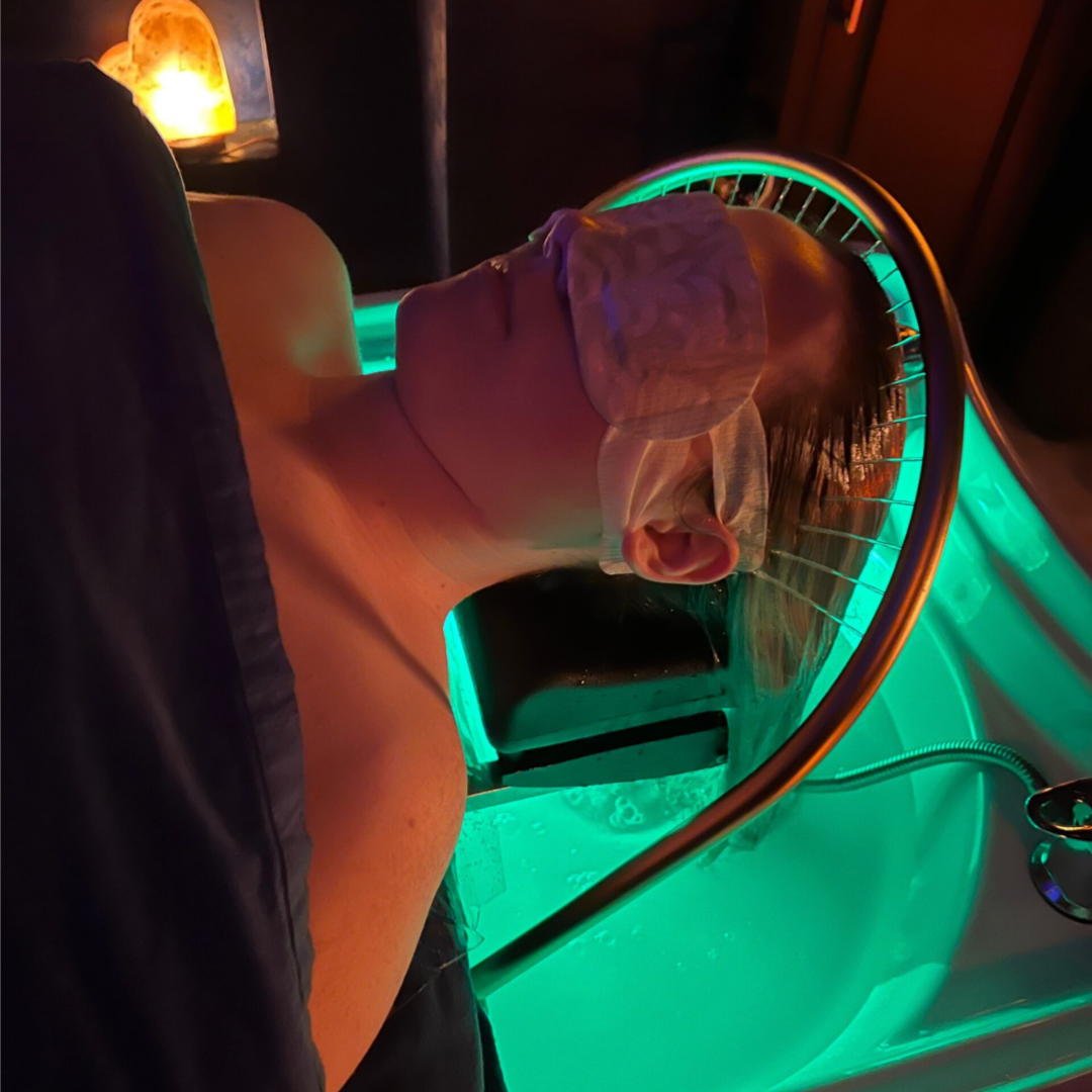 Korean Head Spa- hair left wet at Alisa Marie Brows & Spa in Royal Oak, MI