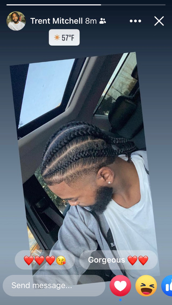 Mens Scalp Braids (4-8) Staight