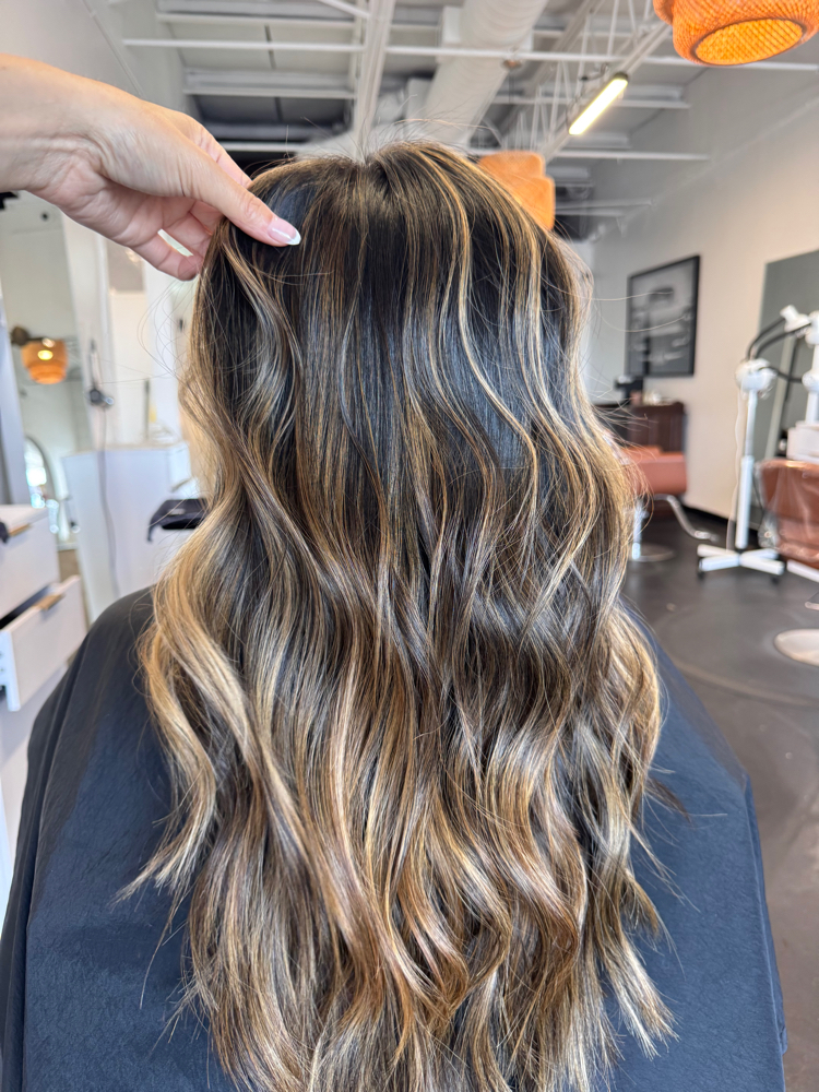 Root Color With Partial Highlights