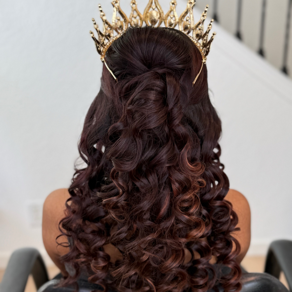 Quinceañera Hair Styling at Merve Hyde Beauty in San Antonio, TX