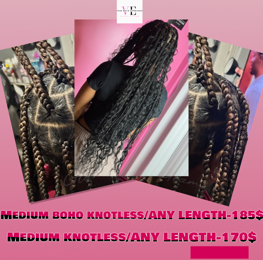 Medium boho knotless/ANY LENGTH