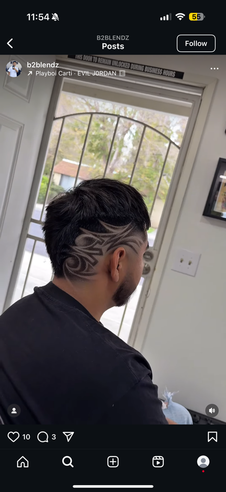 Haircut + Design at B2BLENDZ @ s.a.d in Clovis, CA