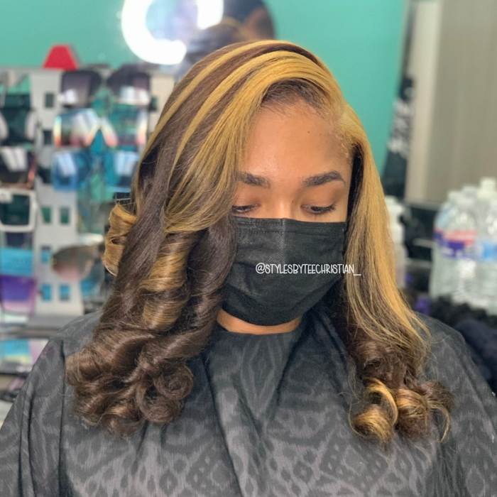 Skunk Stripe + Silk Press