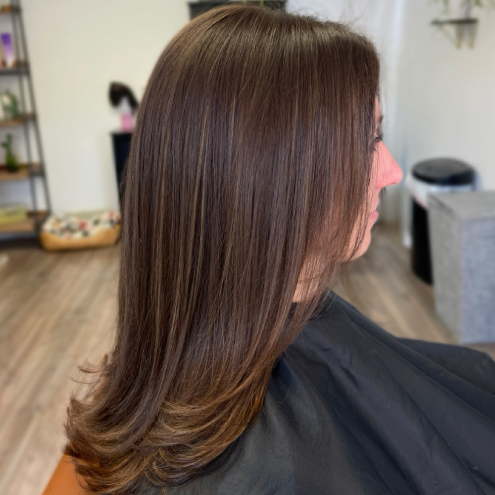 Root Touch Up + Cut at Bloom Hair Studio in Medina, OH