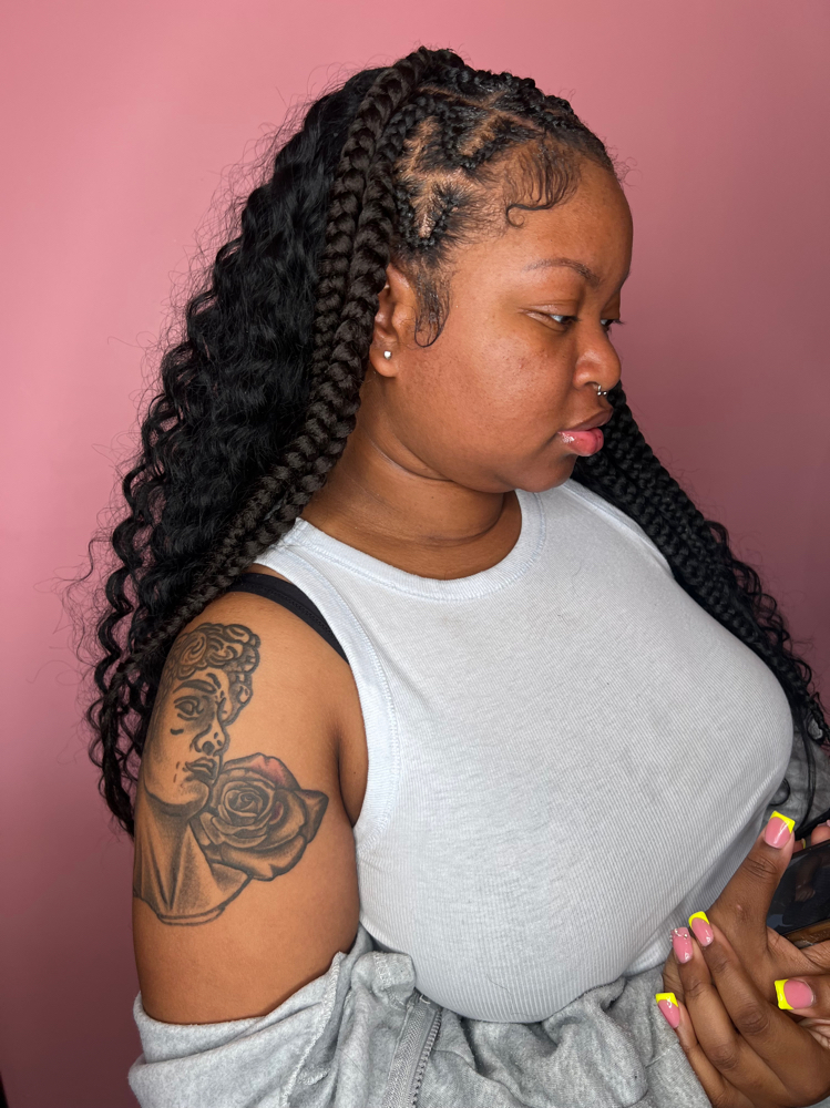 4-8 Large Stitch Braids + Weave