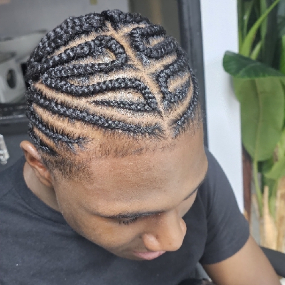 Corn Rows (Natural Hair) Braid Down at The Beauty Agenda in Rockingham, NC
