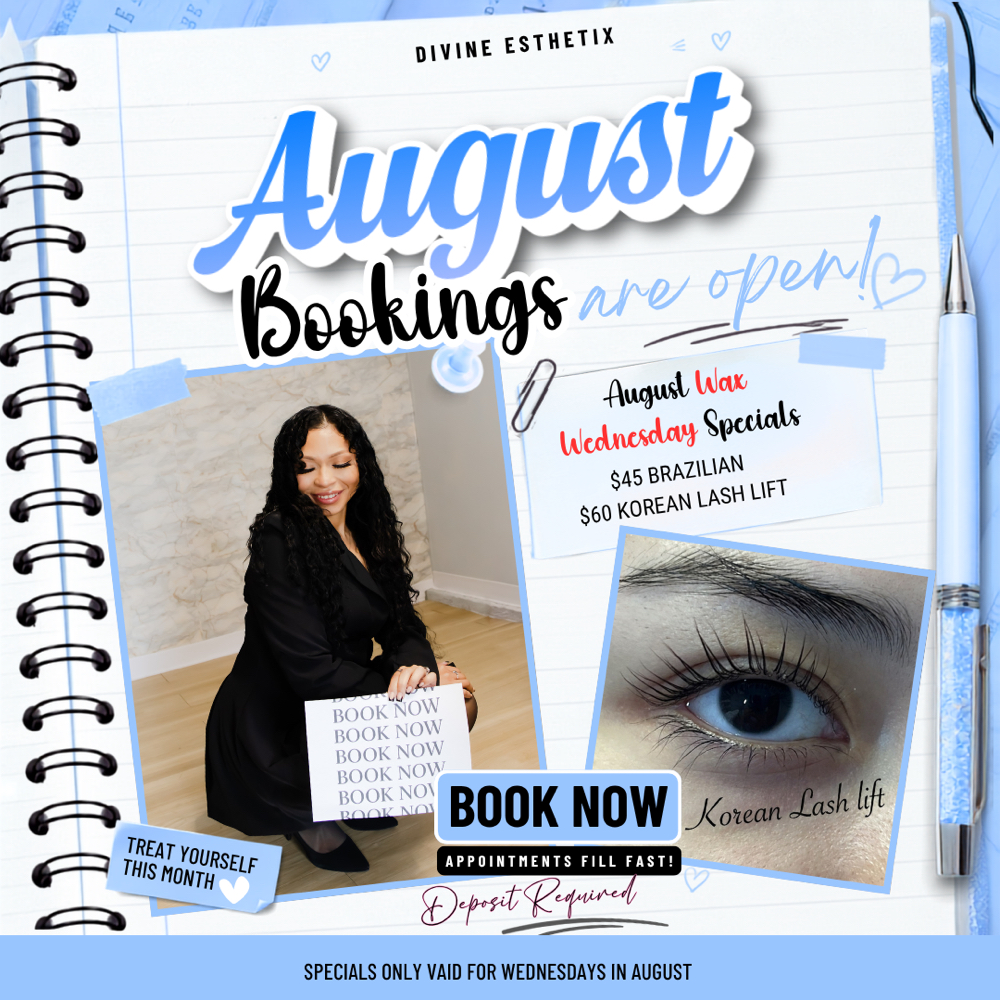 AUGUST WAX WEDNESDAY SPECIAL at Divine Esthetix in Bakersfield, CA