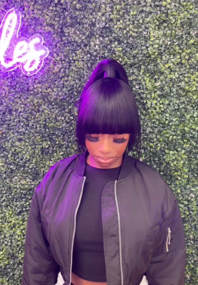Chinese Bang Ponytail
