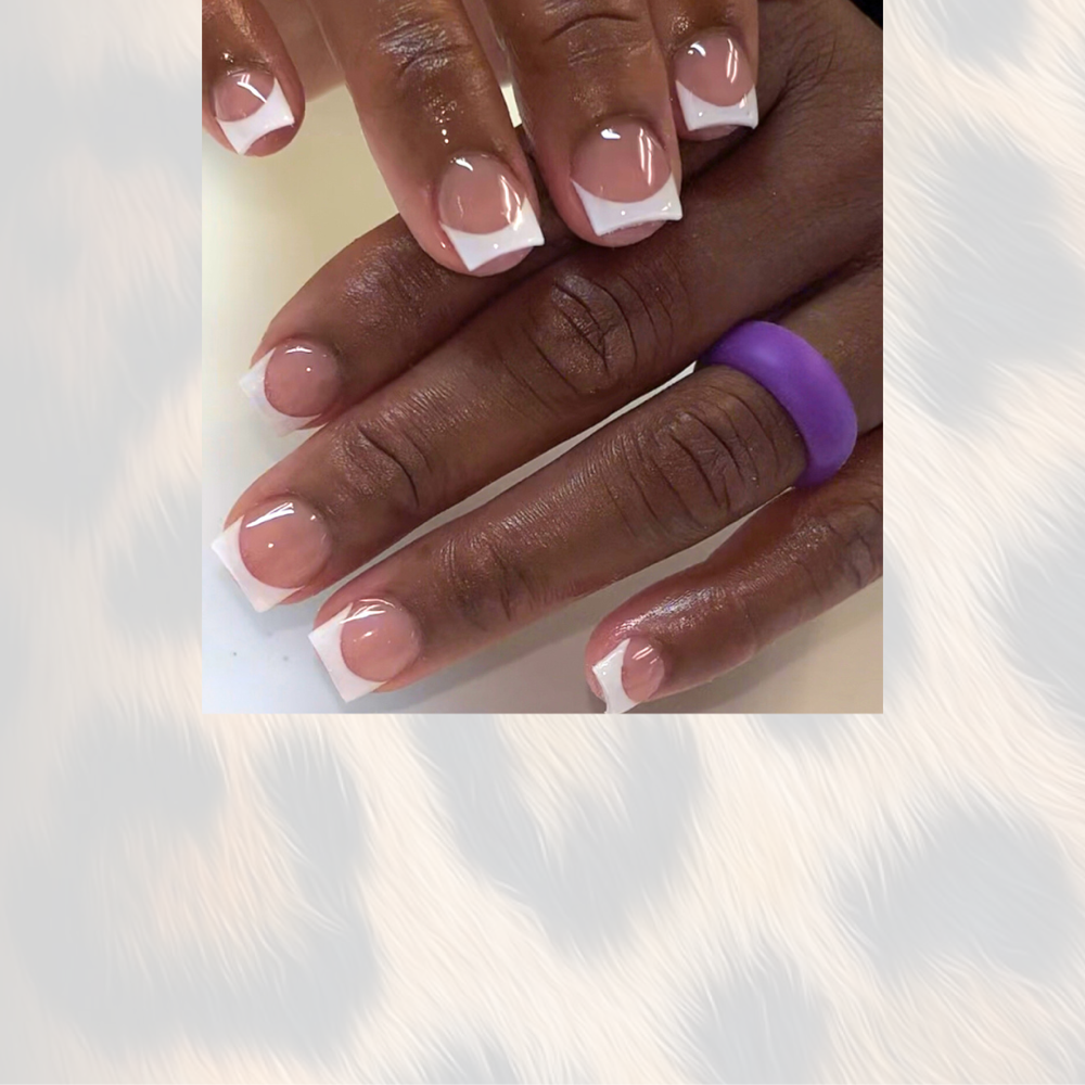 White Tip Full Set at Funkicold Nails in Hapeville, GA