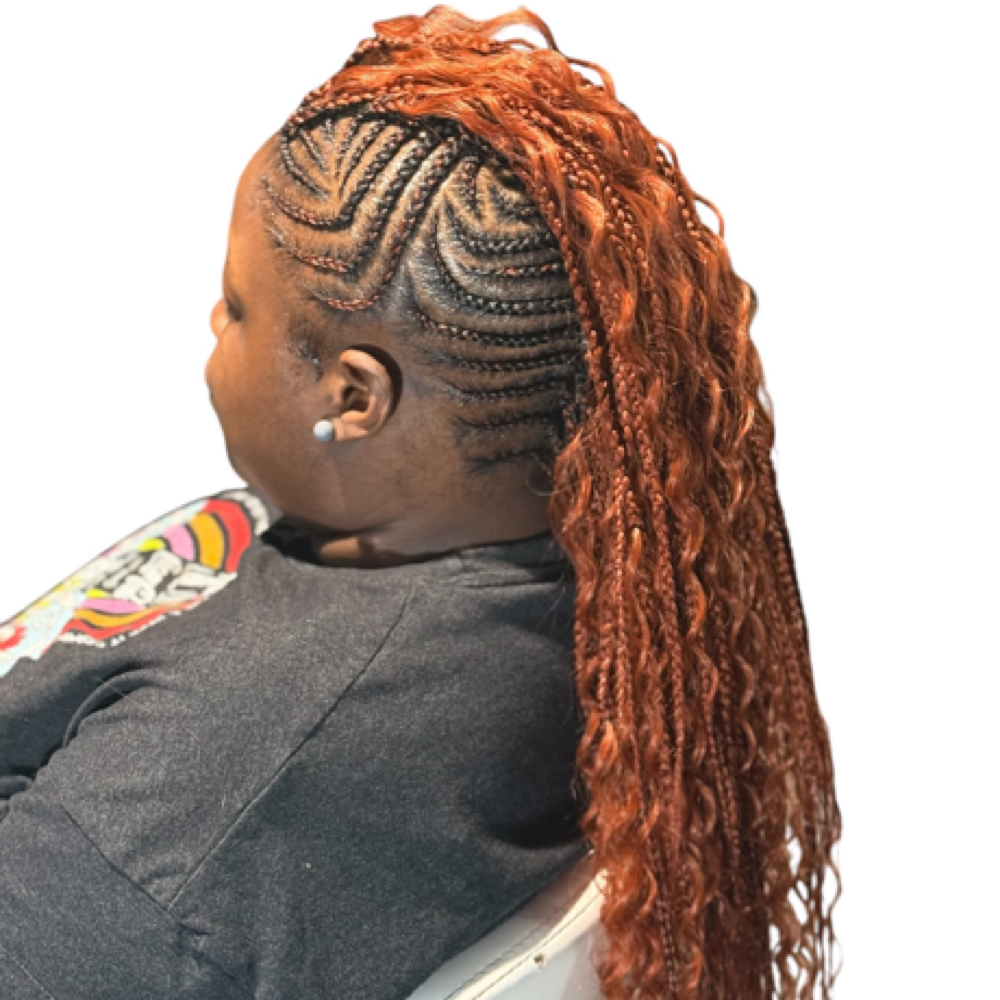 MOHAWK/ BOX BRAIDS at Keda Braids in Milwaukee, WI