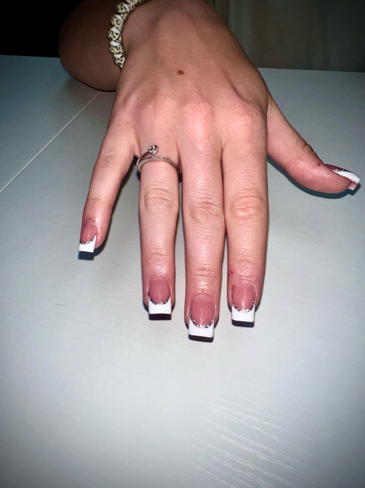 Acrylic French at My Bellish Nailz in Crosbyton, TX