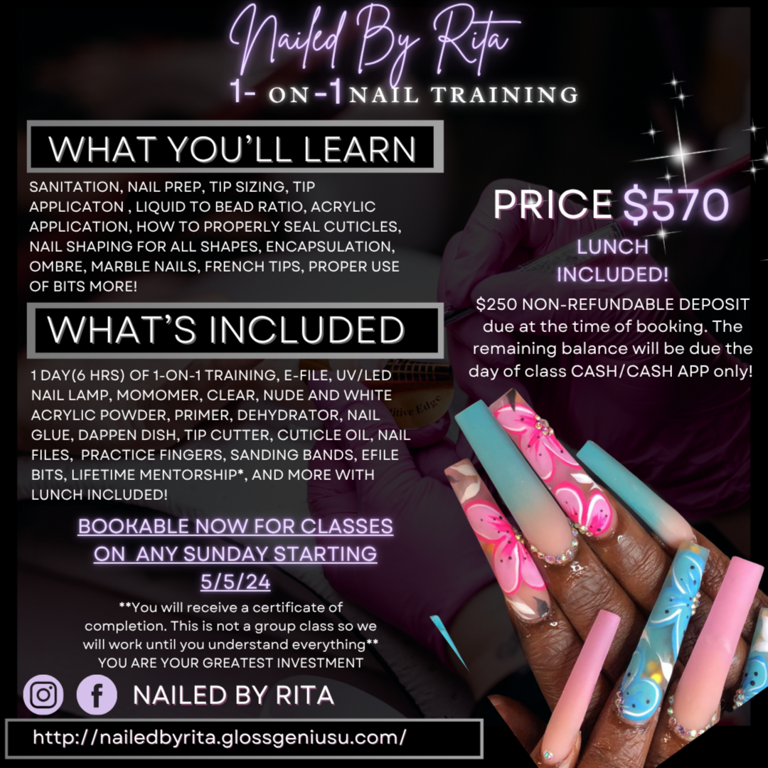 1-on-1 Full Training Class at Nailed By Rita in Warren, OH