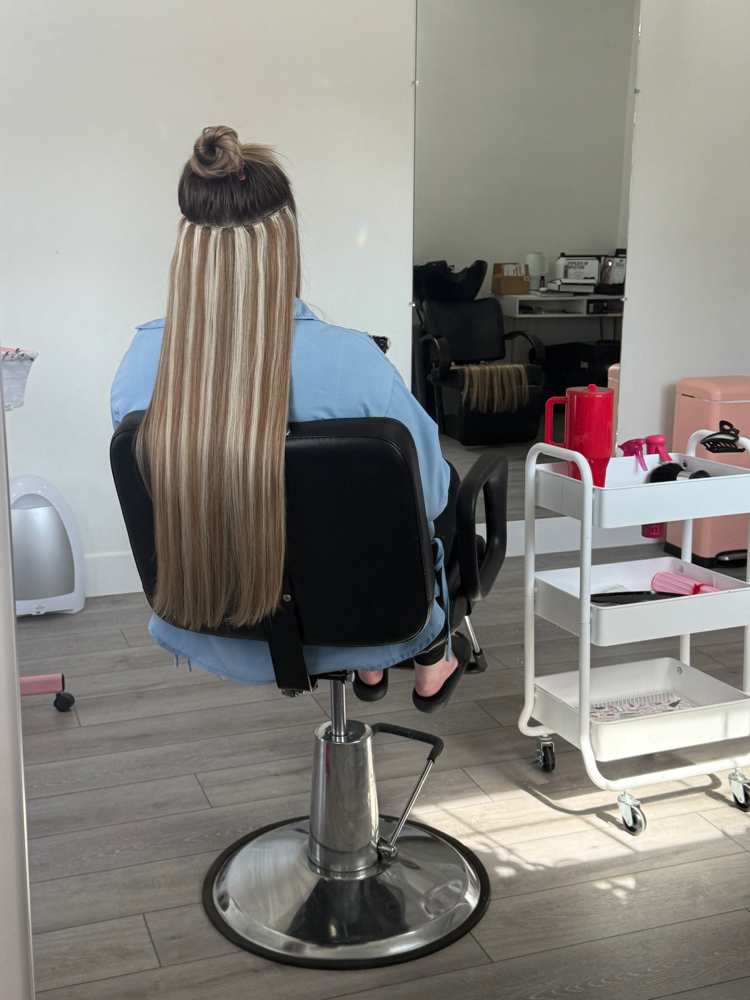 Double Row Hair Extension Install