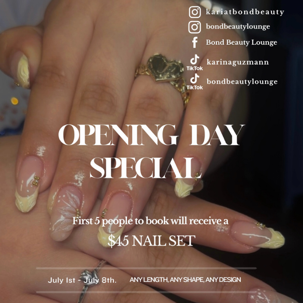$45 Gel-X Special (NOW CLOSED) at Bond Beauty Lounge in Weslaco, TX