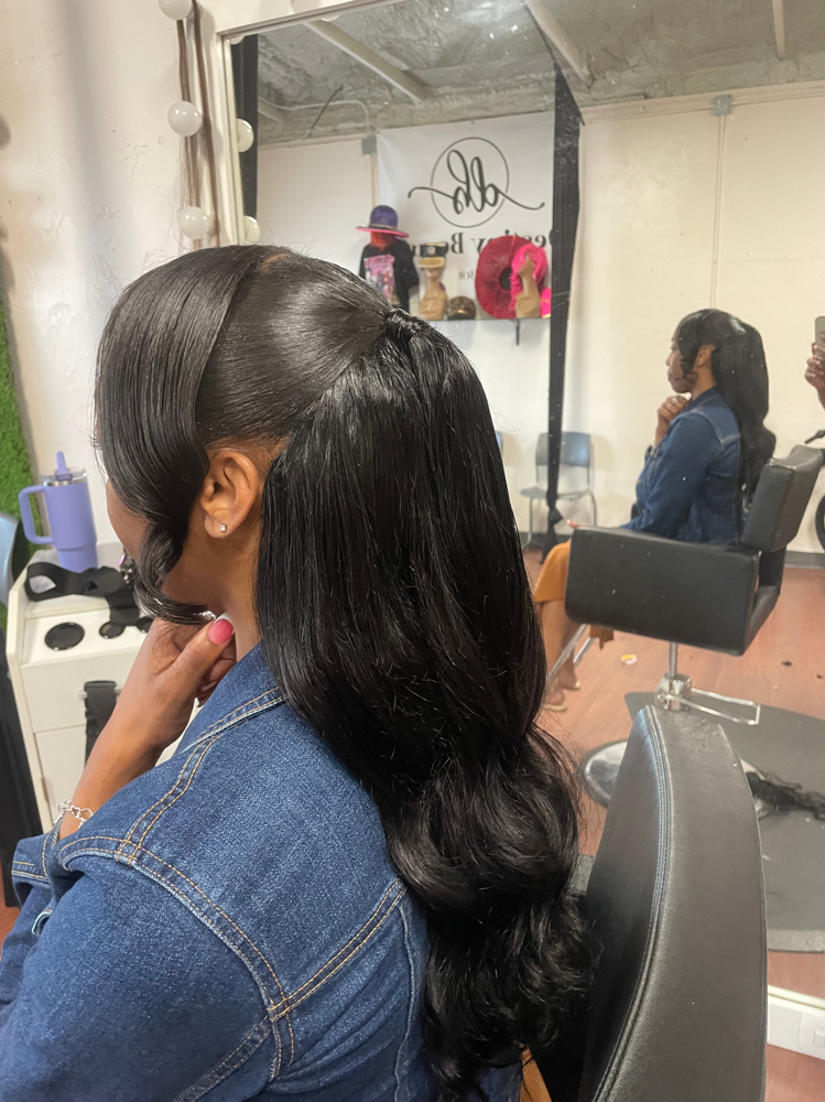 Half Up Half Down (Sew In) at Destiny Beauty in Tyler, TX