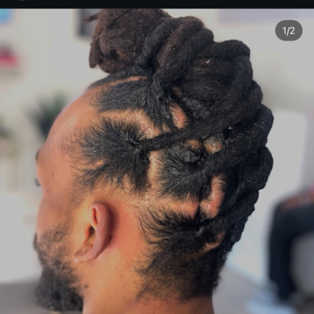 Large Above Shoulder Loc Retwist at Mimic This Beauty in Killeen, TX