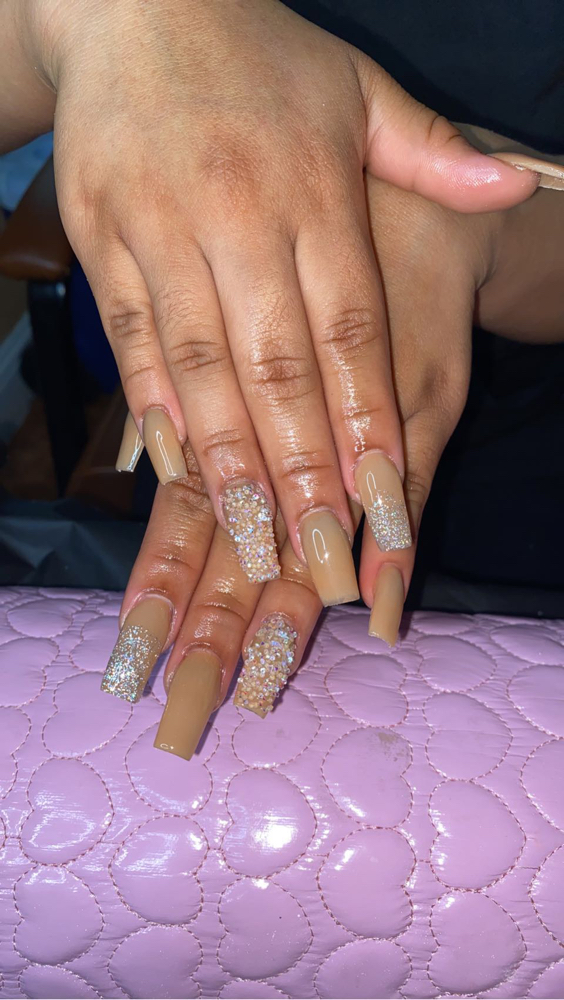 Ombre Nails With Pixie Crystals