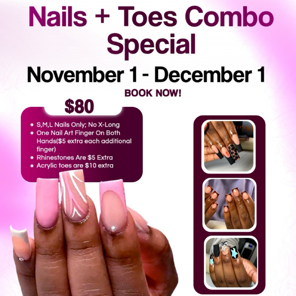 Nails + Toes Special at Treasure Renee in Gary, IN