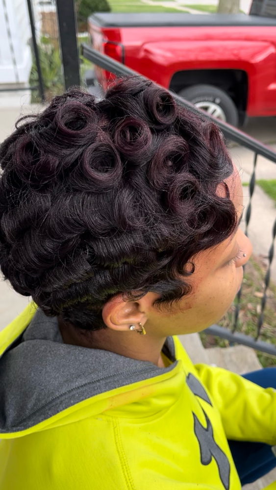 Wash And Set With Partial Relaxer