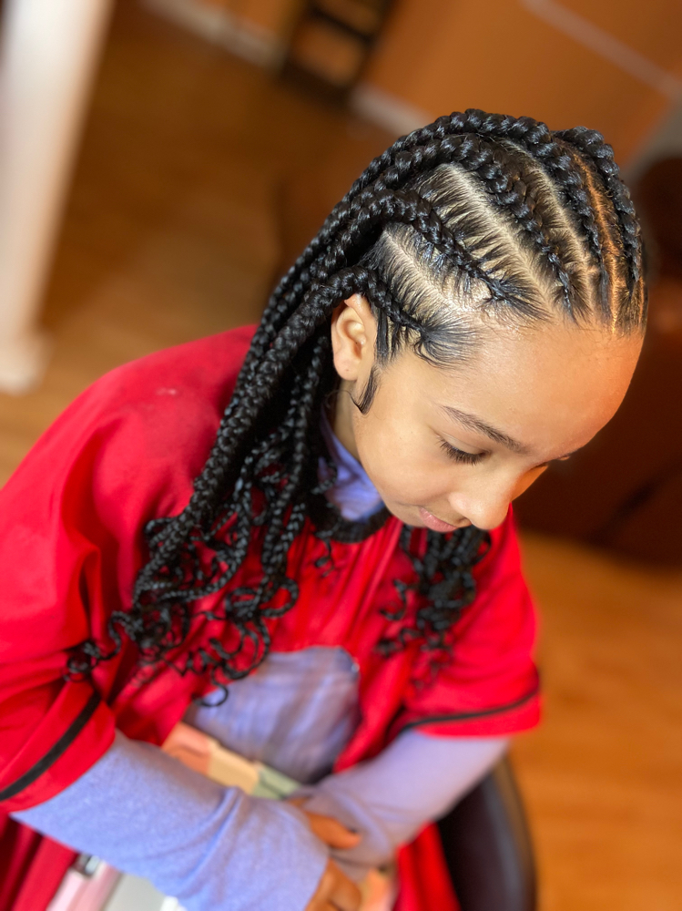 Half Feed In / Half Box Braids