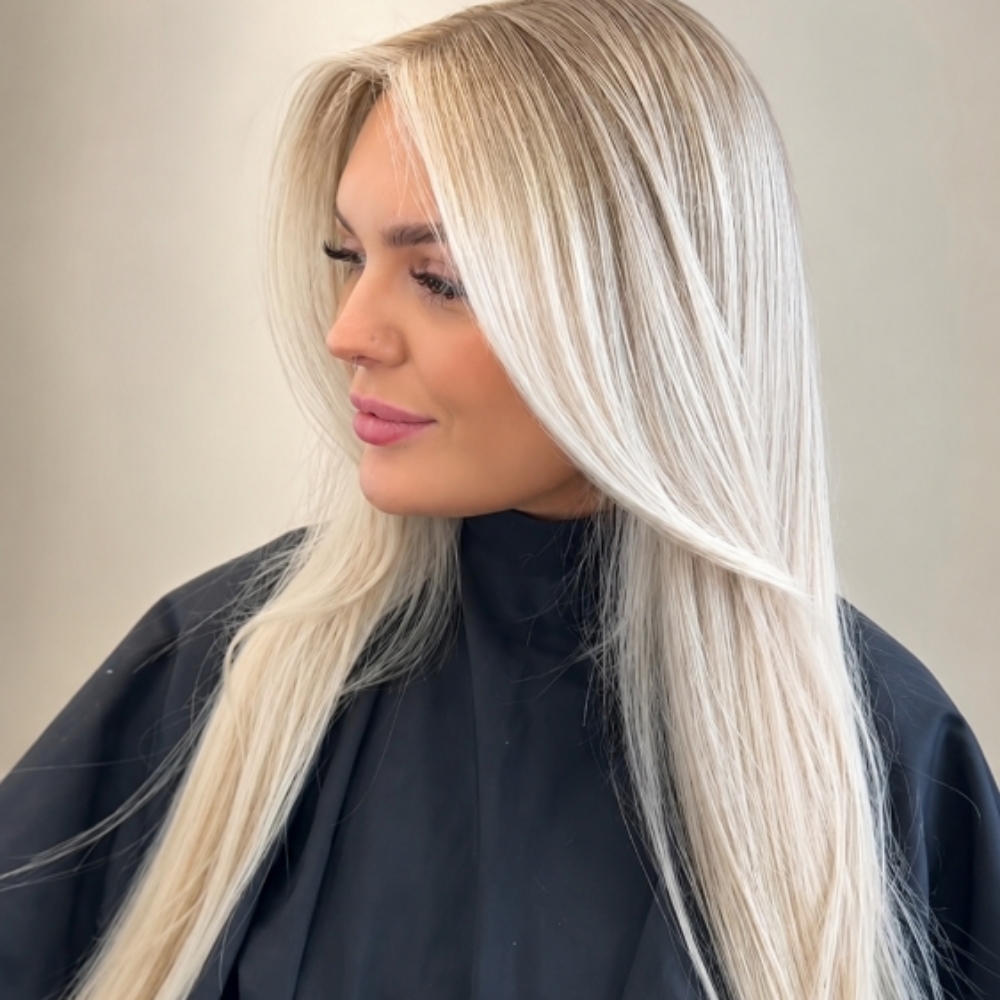 Full Highlights + Toner + Blowout at Dreamcuts and Styles Hair Salon in Fulshear, TX