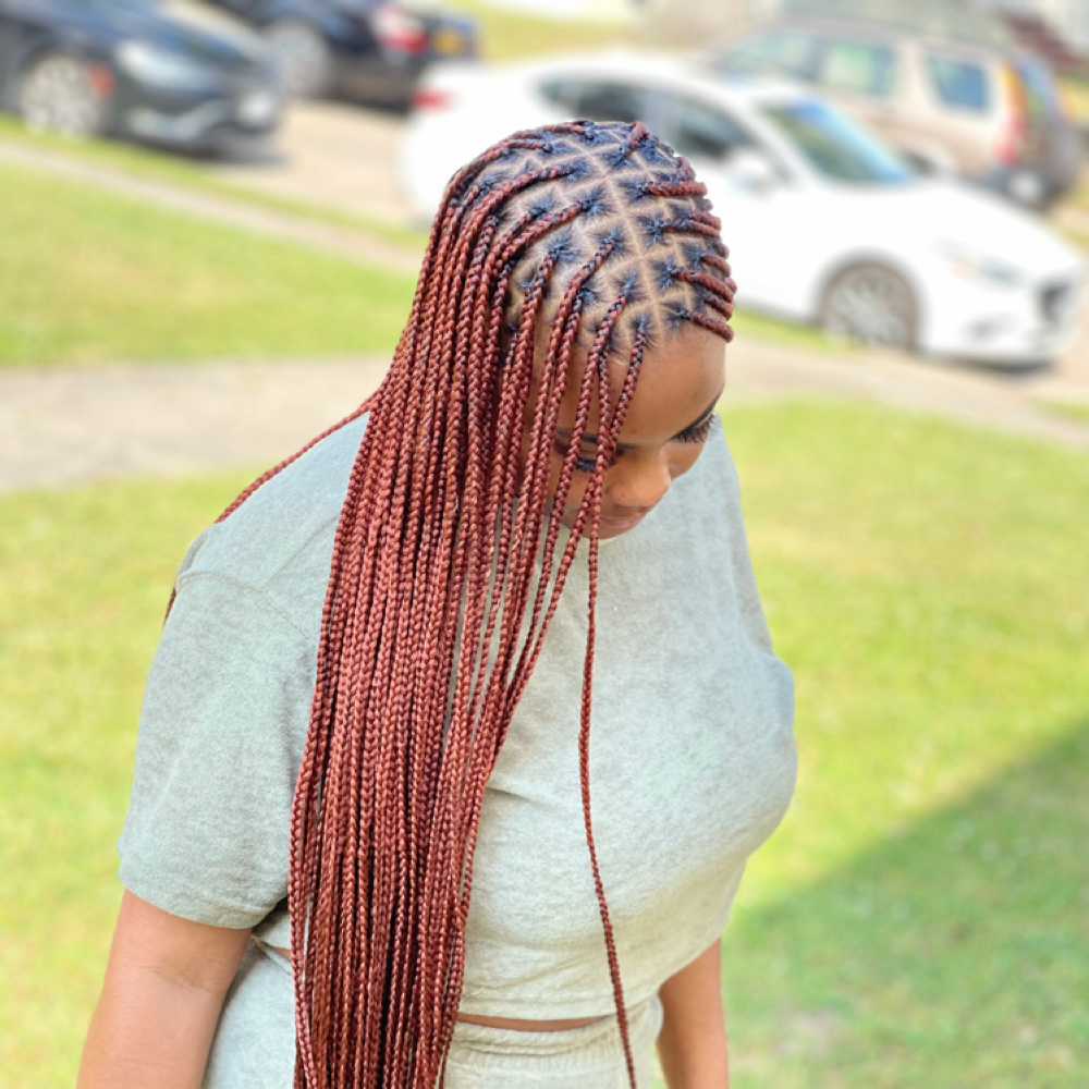 Small Knotless braids at Akennas Braids in Chesapeake, VA