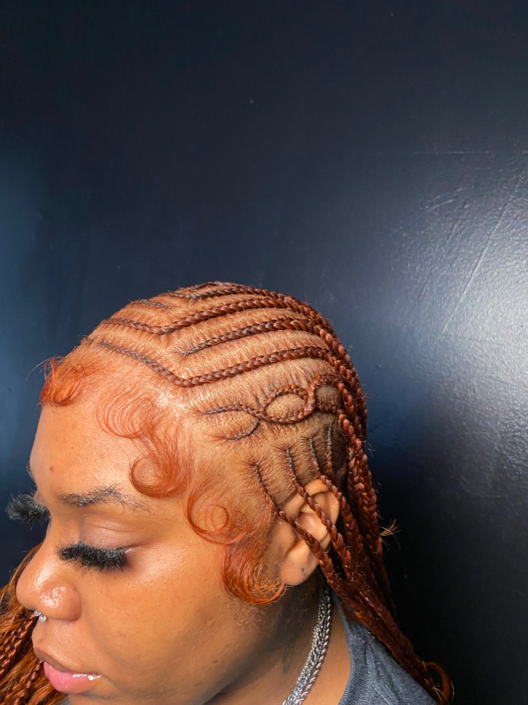 Blue Fulani Braids With Beads