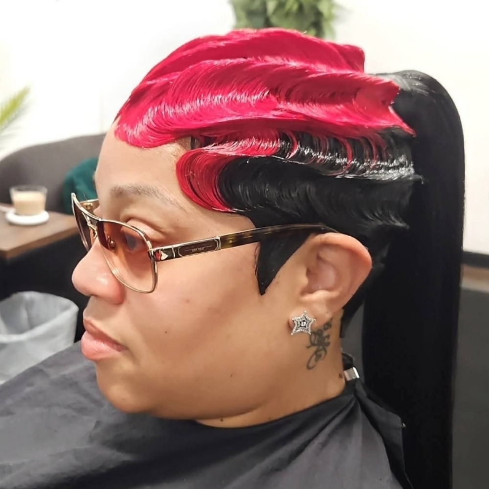 Quickweave Fingerwaves w/ponytail at Leandrea's in Chesterfield, VA