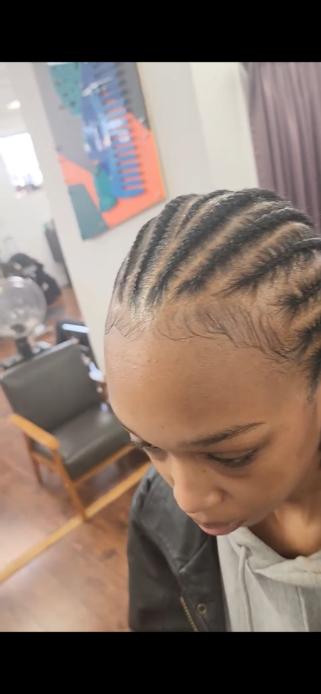 Small Design Cornrows On Natural Ha