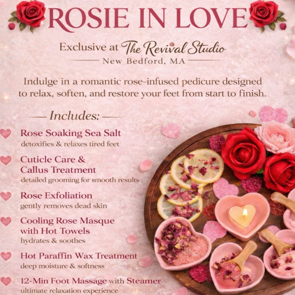 Rosie in Love - Seasonal Pedi at The Revival Studio in New Bedford, MA