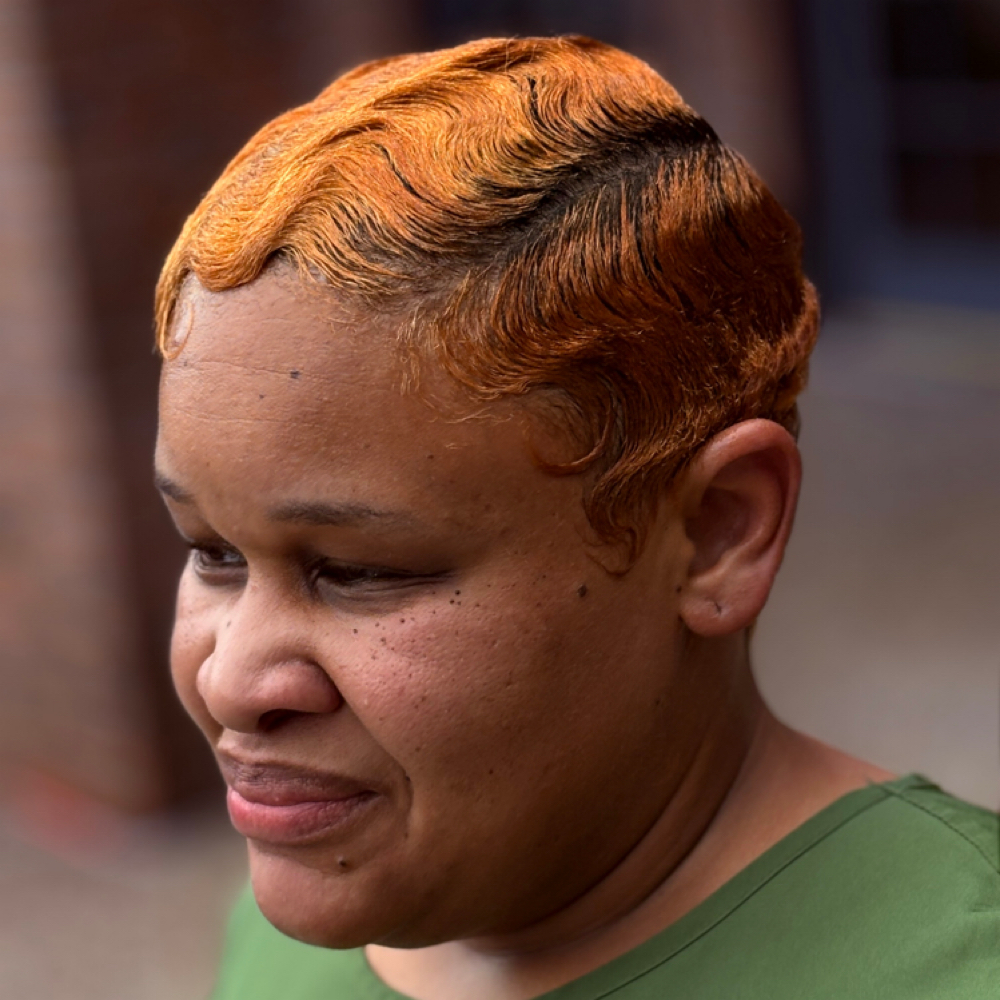 Relaxer + Hi Lift Color + Pixie Cut at Maison Symone in beaumont, TX