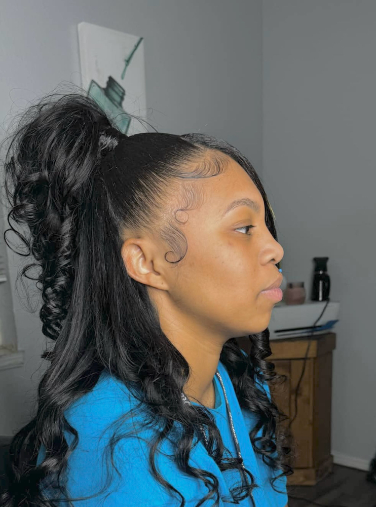 Half Up Half Down Quick Weave